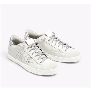P448 Men's Off White Gray Silver John Platinum Low Top Sneakers Size 6.5